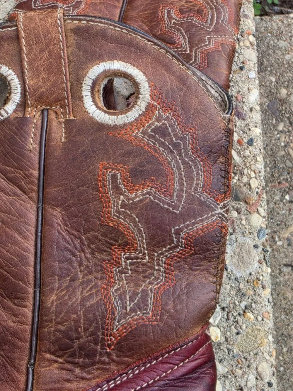 Vintage Kids Vaquerito Leather Cowboy Boots Two Tone Square Toe Size 3 Youth